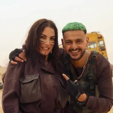 رامز جلال ودرة من كواليس  " رامز موفي ستار" - الصورة من صفحة رامز جلال على موقع " فيسبوك" 