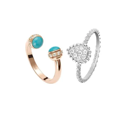 موديلات خواتم ذهب وردي وأبيض