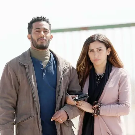 دينا الشربيني ومحمد رمضان - كواليس مسلسل " المشوار" - صورة من صفحة الفنان محمد رمضان على " انستغرام"