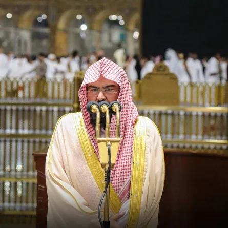 الشيخ السديس يلقي كلمة بمناسبة حلول العشر الأواخر من شهر رمضان المبارك - الصورة من حساب رئاسة شؤون الحرمين على تويتر