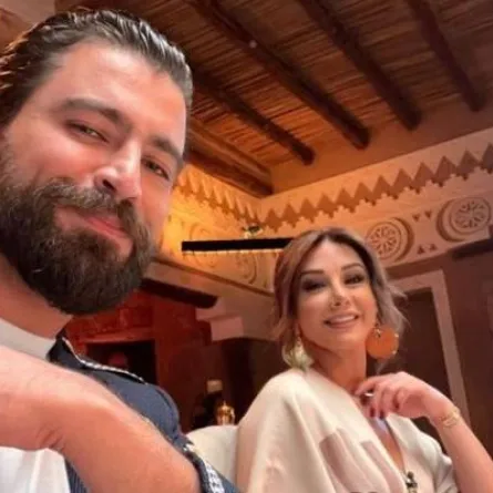 معتصم النهار وكاريس بشار - الصورة من ستوري حساب معتصم على انستغرام