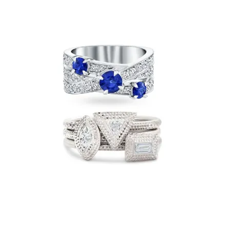 موديلات خواتم بثلاثة أحجار لرمضان 2022