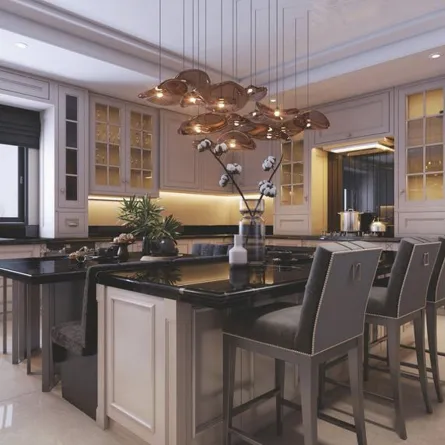 ألوان الطلاء الرمادي والكريمي والعاجي والقرنفلي رائجة للمطبخ 