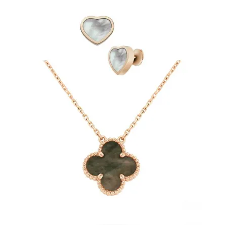 موديلات مجوهرات مرصعة بعرق اللؤلؤ الرمادي