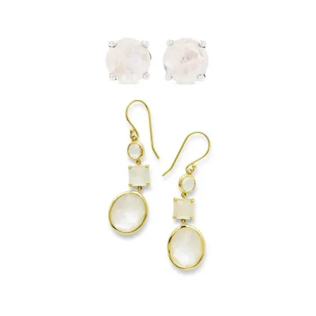 أقراط مرصعة بحجر القمر