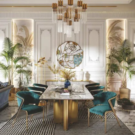 غرفة طعام مترفة من أعمال المهندسة أنجي الجوهري