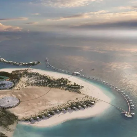 تصاميم الفلل العائمة في مشروع البحر الأحمر - الصورة من موقع المشروع على الإنترنت