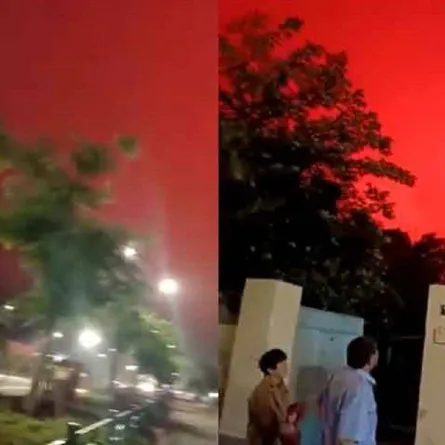 السماء تتلون بالأحمر في الصين