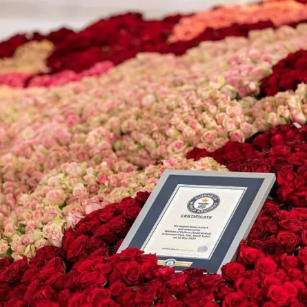 سلَّة طائف الورد تكسرُ الرقم القياسي في غينيس 