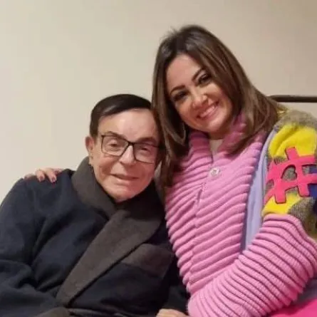 بشرى مع الفنان الراحل سمير صبري - صورة من حسابها على إنستجرام