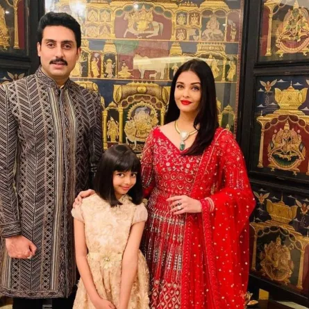 آيشواريا راي وأبهشيك باتشان وابنتهما آراديا- الصورة من حساب آيشواريا راي على إنستغرام