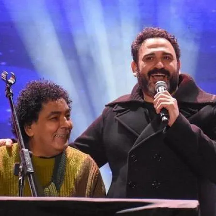 أكرم حسني ومحمد منير - الصورة من حساب أكرم  على انستغرام