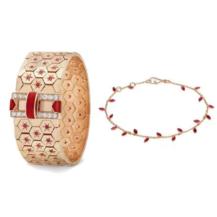 أساور مرصعة بالألماس والروبي لإطلالات صيف 2022