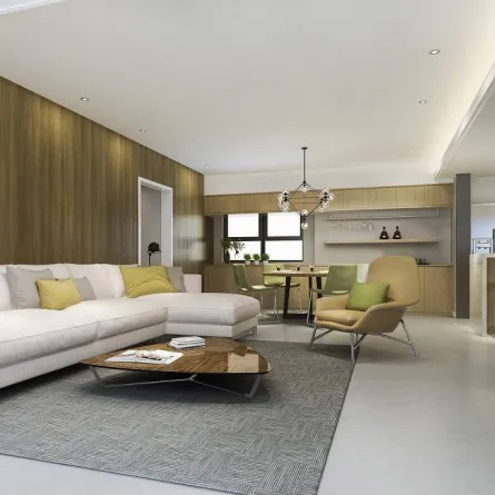 خامات مستخدمة في كساء الأرضيّات، في المساحات الداخلية