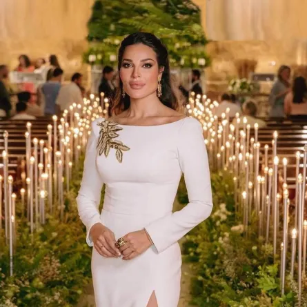 نادين نسيب نجيم ترتدي فستاناً ابيض- الصورة من حسابها على انستغرام