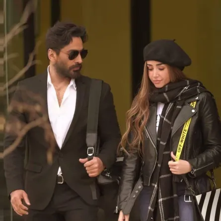 تامر حسني وهنا الزاهد من كواليس فيلم "بحبك" - الصورة من صفحة تامر حسني على " فيسبوك"