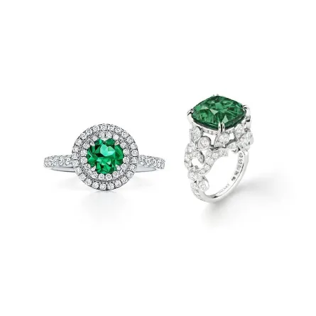 خواتم مرصعة بالزمرد والألماس لإطلالة فخمة لعروس صيف 2022