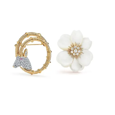 موديلات بروشات ذهب أصفر وأبيض