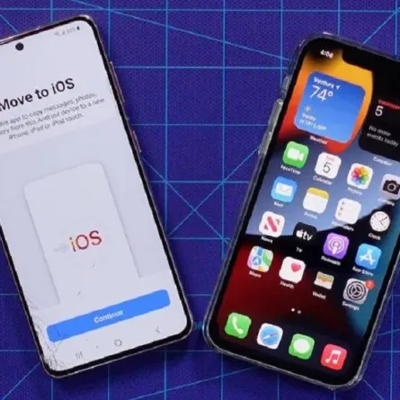 صورة لنقل بيانات هاتف أندرويد إلى هاتف iOS