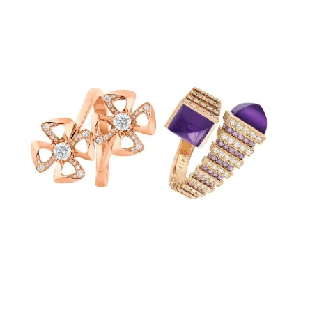 خواتم ذهب وردي مفتوحة لإطلالة عصرية لعروس 2022