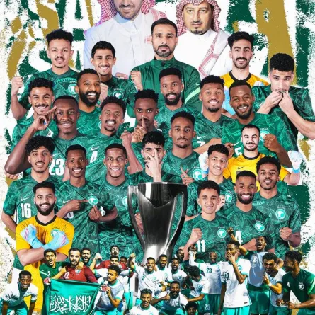 المنتخب السعودي يتوج بطلا لكأس آسيا - الصورة من حساب المنتحب السعودي