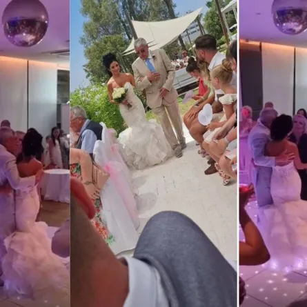 عروس تصنع مجسما لأمها المتوفاة خلال حفل زفافها