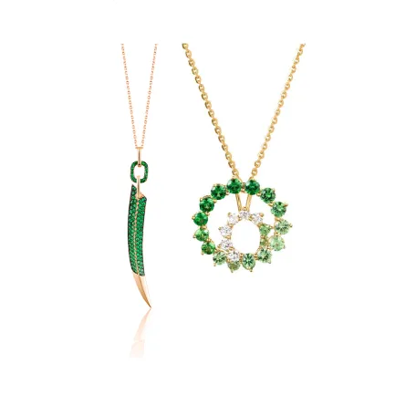 موديلات سلاسل مرصعة بأحجار التسافوريت لإطلالة ساحرة