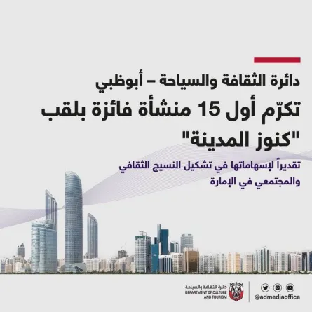 "كنوز المدينة" تُكرم 15 منشأة في أبوظبي - الصورة من مكتب أبوظبي الإعلامي