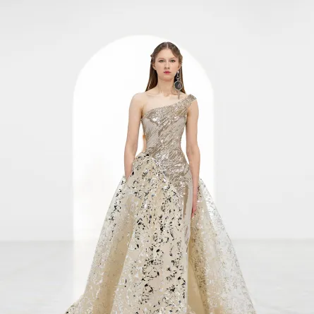 فستان خطوبة ذهبي من جورج حبيقة Georges Hobeika