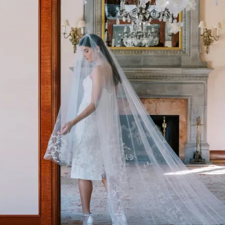 فساتين زفاف بطرح طويلة من آن بارج Anne Barge