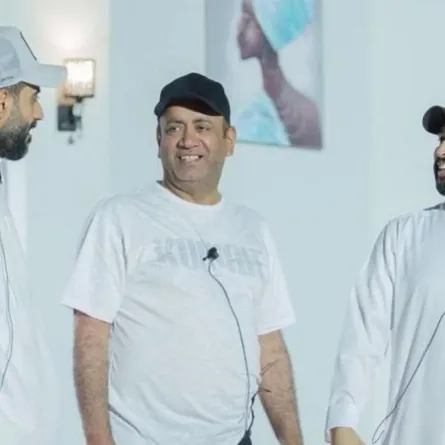 أحمد العونان برفقة فهد البناي ومحمد الرمضان - الصورة من حسابه على الانستجرام