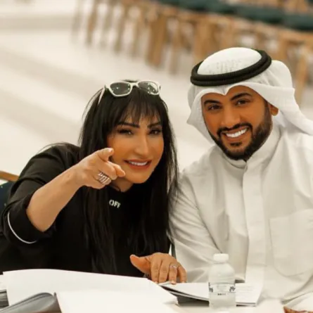 عبدالمحسن الروضان وسحر حسين - الصورة من حساب شركة الإنتاج صمود برودكشن على الانستجرام