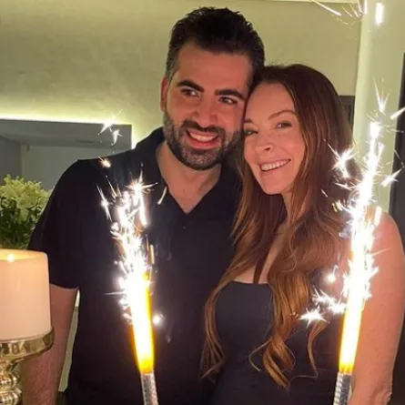 ليندسي لوهان وزوجها 