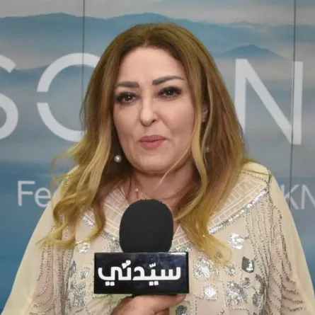 نهال عنبر خلال لقائها بسيدتي - تصوير محمد عربي