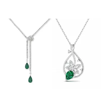 موديلات سلاسل بحجر الزمرد وكيفية تنسيقها مع العبايات لعيد الأضحى 2022