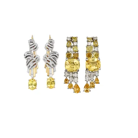 تألقي بأقراط بالياقوت الأصفر..حجر الثروة والحظ