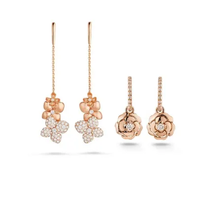 موديلات أقراط متدلية على شكل وردة