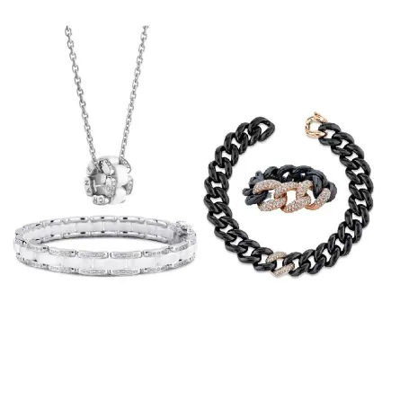 أطقم مجوهرات سيراميك أبيض وأسود.. لمسة عصرية تحتاجينها هذا الصيف