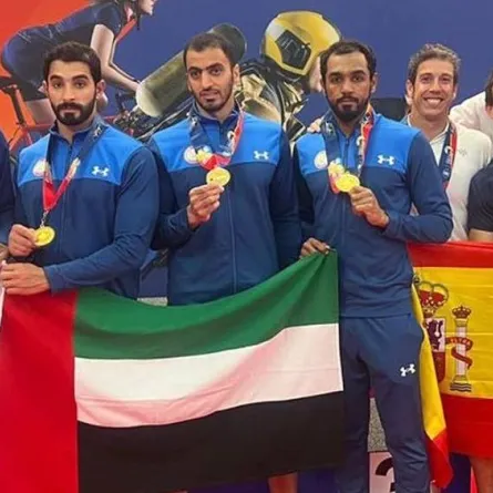 شرطة أبوظبي تفوز بـ "6 ميداليات ذهبية". الصورة من حساب شرطة أبوظبي على تويتر 