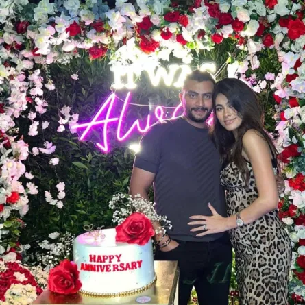 احتفال هاجر أحمد بذكرى زواجها الأولى - الصورة من حسابها على إنستغرام