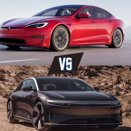 مقارنة بين تسلا ولوسيد ..سيارتي تسلا اس بليد 2022 ولوسيد اير 2022