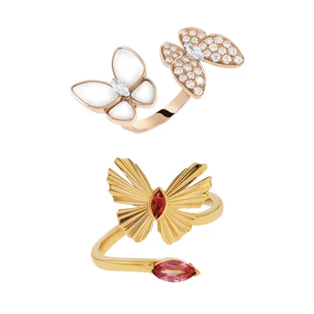 موديلات خواتم على شكل فراشة 2022