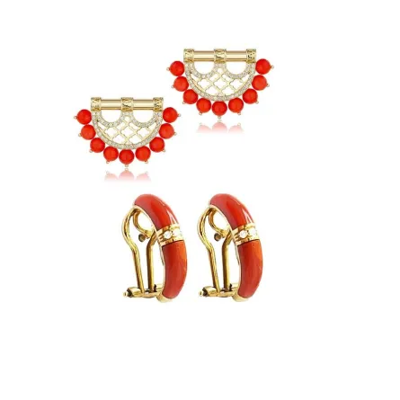 موديلات أقراط مرصعة بالمرجان 2022