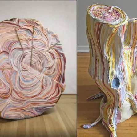 منحوتات جذوع أشجار من الملابس