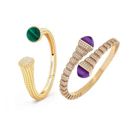 لإطلالة فاخرة لعروس صيف 2022.. تألقي بأساور ذهب مفتوحة مرصعة بالأحجار الكريمة