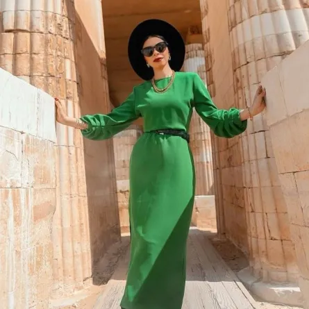فساتين باللون الأخضر للمحجبات
