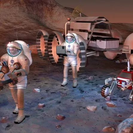 صورة تعبيرية لرواد الفضاء الباحثين على كوكب المريخ