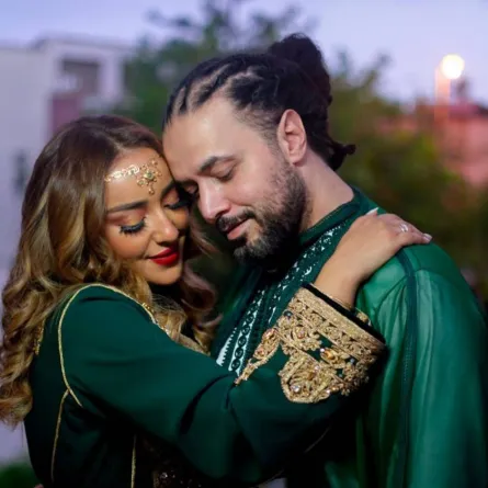 عبد الفتاح الجريني وجميلة البداوي - الصورة من صفحته الرسمية على الفيس بوك