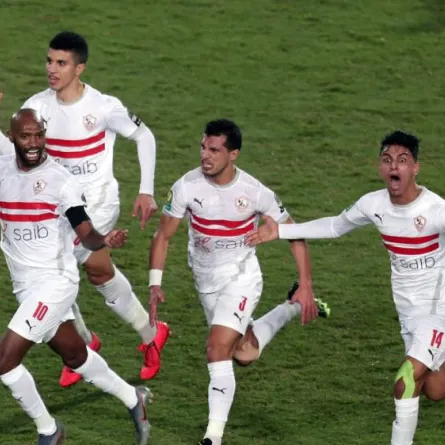 صورة لاعبي الزمالك في احتفال بهدف