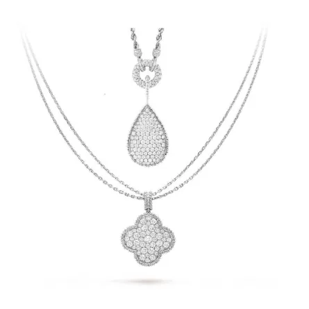 موديلات سلاسل ذهب أبيض مرصعة بالماس 2022